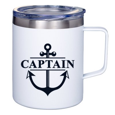 Captain & First Mate Matching Set Pontoon Boat Sailing 12oz Stainless Steel Coffee Mug