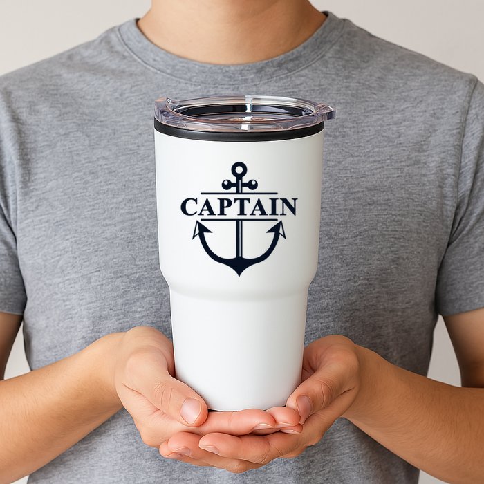 Captain & First Mate Matching Set Pontoon Boat Sailing Tumbler