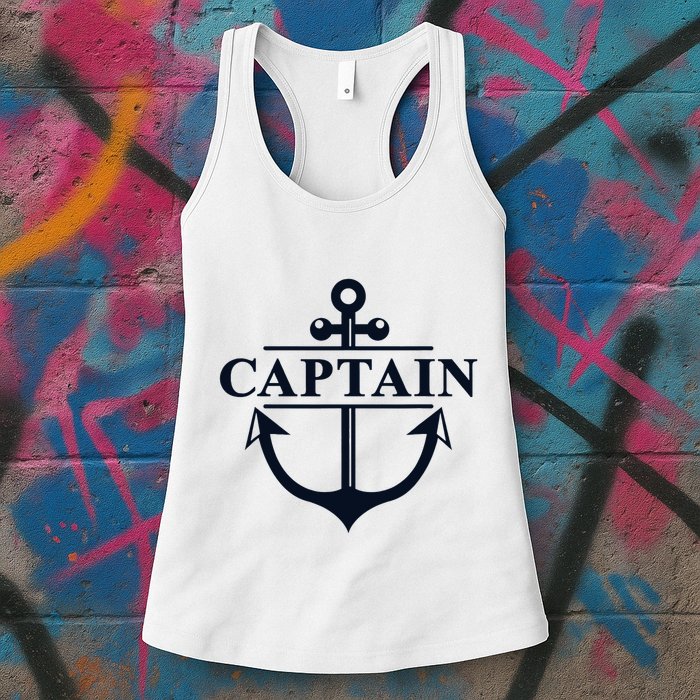 Captain & First Mate Matching Set Pontoon Boat Sailing Womens Tank Top