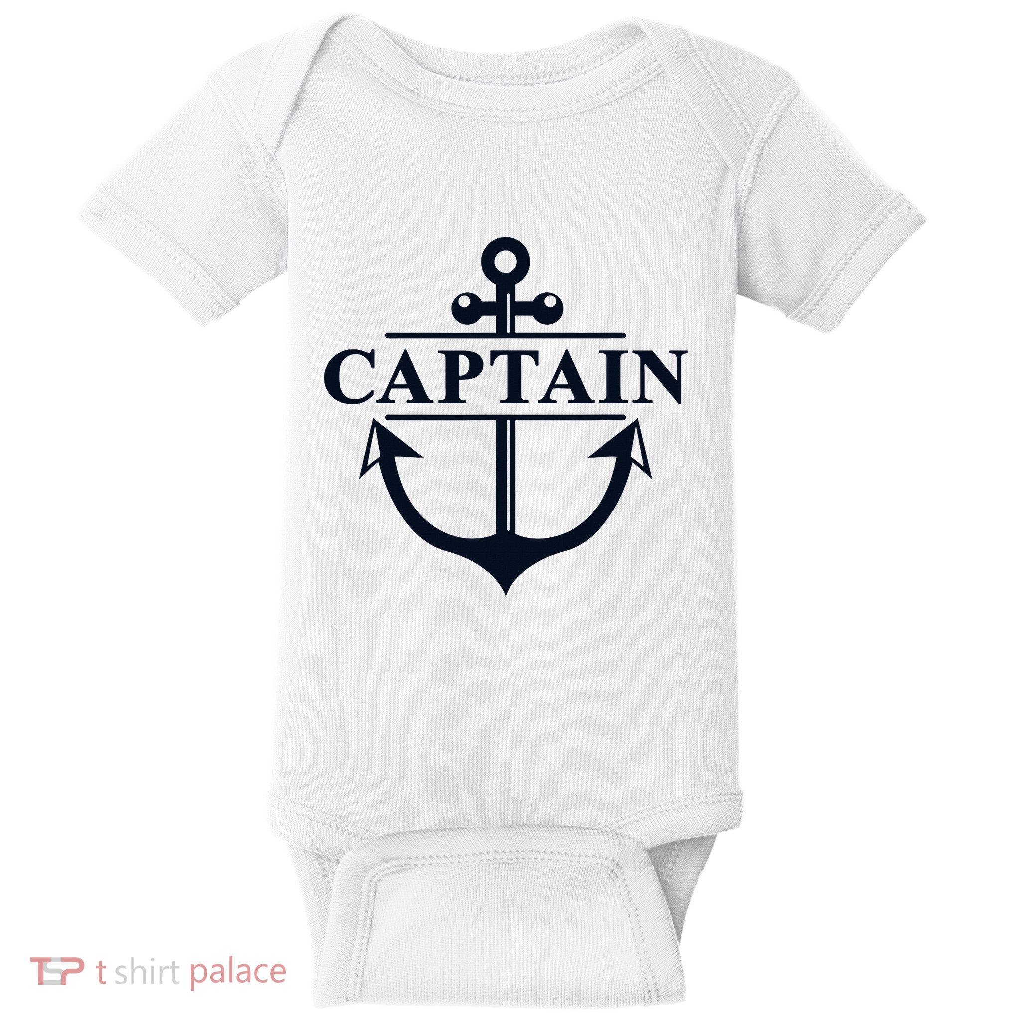 Captain & First Mate Matching Set Pontoon Boat Sailing Baby Bodysuit