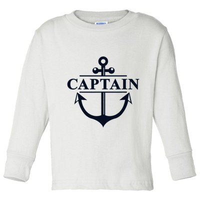 Captain & First Mate Matching Set Pontoon Boat Sailing Toddler Long Sleeve Shirt