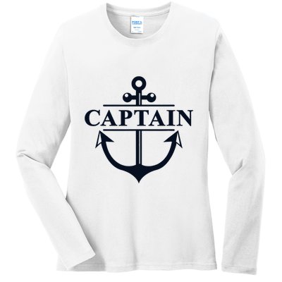 Captain & First Mate Matching Set Pontoon Boat Sailing Ladies Long Sleeve Shirt