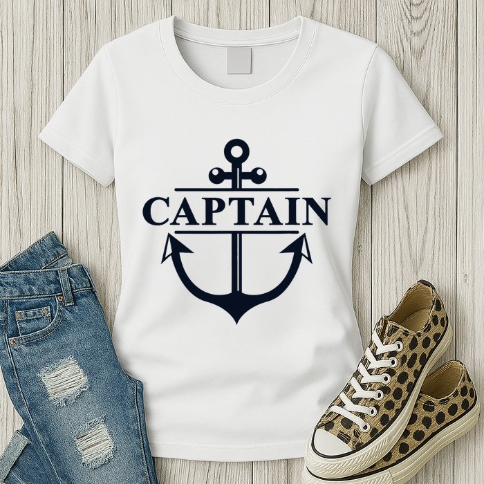 Captain & First Mate Matching Set Pontoon Boat Sailing Womens T-Shirt