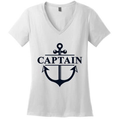 Captain & First Mate Matching Set Pontoon Boat Sailing Women's V-Neck T-Shirt