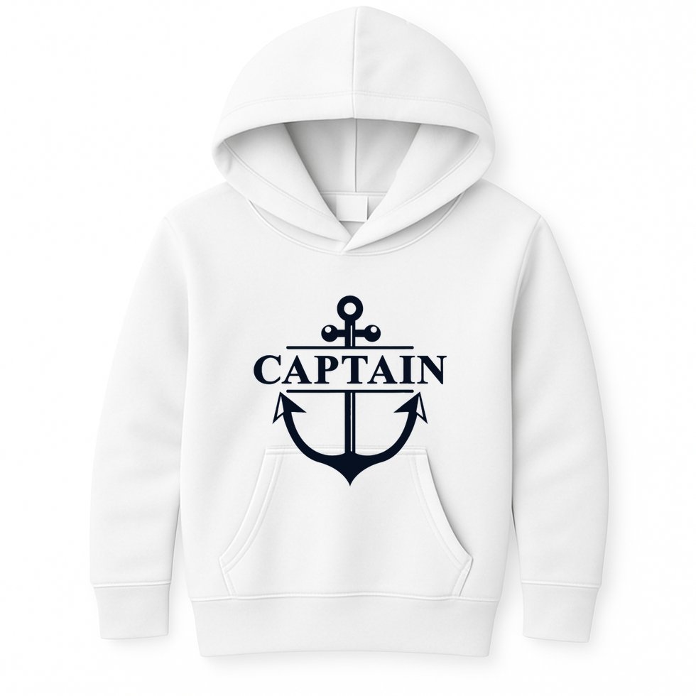 Captain & First Mate Matching Set Pontoon Boat Sailing Kids Hoodie