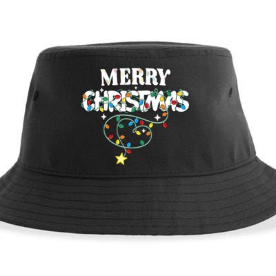 Cute Family Merry Xmas Friends Merry Christmas Lights Party Tank Top Sustainable Bucket Hat