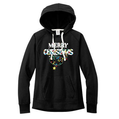 Cute Family Merry Xmas Friends Merry Christmas Lights Party Tank Top Women's Fleece Hoodie