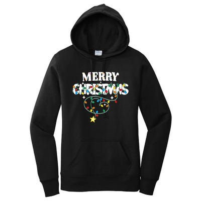 Cute Family Merry Xmas Friends Merry Christmas Lights Party Tank Top Women's Pullover Hoodie