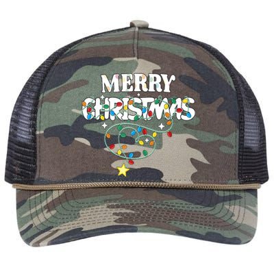 Cute Family Merry Xmas Friends Merry Christmas Lights Party Tank Top Retro Rope Trucker Hat Cap