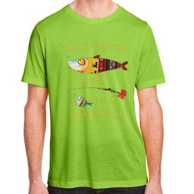 Christmas FishermanS Merry Fishmas To All Fishing Adult ChromaSoft Performance T-Shirt