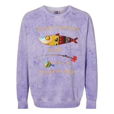 Christmas FishermanS Merry Fishmas To All Fishing Colorblast Crewneck Sweatshirt