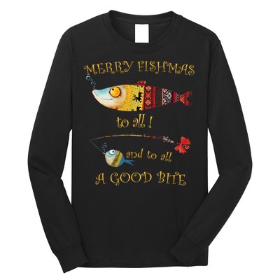 Christmas FishermanS Merry Fishmas To All Fishing Long Sleeve Shirt