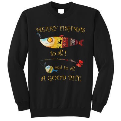 Christmas FishermanS Merry Fishmas To All Fishing Sweatshirt