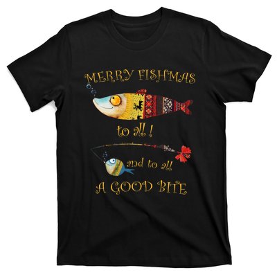 Christmas FishermanS Merry Fishmas To All Fishing T-Shirt