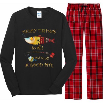 Christmas FishermanS Merry Fishmas To All Fishing Long Sleeve Pajama Set