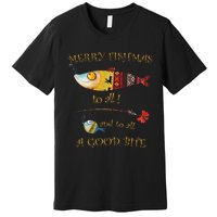 Christmas FishermanS Merry Fishmas To All Fishing Premium T-Shirt