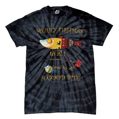 Christmas FishermanS Merry Fishmas To All Fishing Tie-Dye T-Shirt