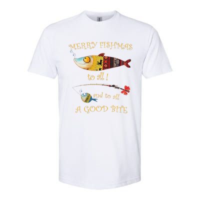 Christmas FishermanS Merry Fishmas To All Fishing Softstyle CVC T-Shirt