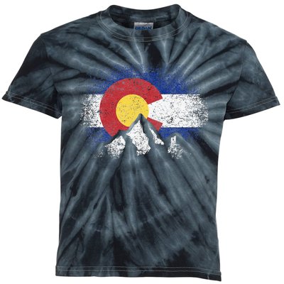 Colorado Flag Mountain Ski Winter Gift Hiker Hiking Camping Kids Tie-Dye T-Shirt