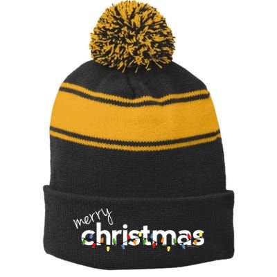 Christmas For Merry Xmas Idea Stripe Pom Pom Beanie