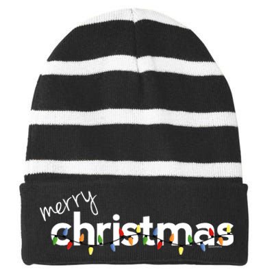 Christmas For Merry Xmas Idea Striped Beanie with Solid Band