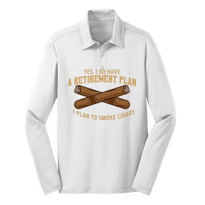 Cigar For Men Cigar Smoker Grandpa Dad Fathers Day Silk Touch Performance Long Sleeve Polo