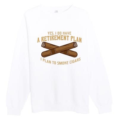 Cigar For Men Cigar Smoker Grandpa Dad Fathers Day Premium Crewneck Sweatshirt