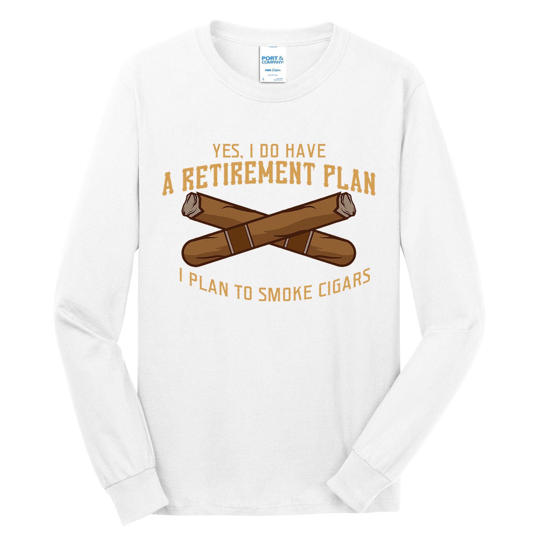 Cigar For Men Cigar Smoker Grandpa Dad Fathers Day Tall Long Sleeve T-Shirt