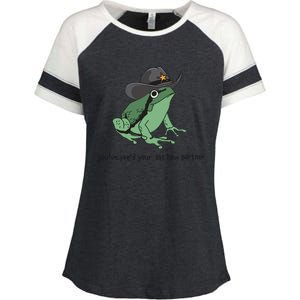 Cowboy Frog Meme You Just Yeed Your Last Haw Enza Ladies Jersey Colorblock Tee