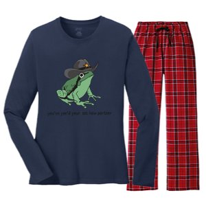 Cowboy Frog Meme You Just Yeed Your Last Haw Women's Long Sleeve Flannel Pajama Set 