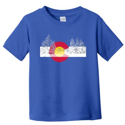 Colorado Flag Mountain Ski Trees Outdoor Gift Toddler T-Shirt