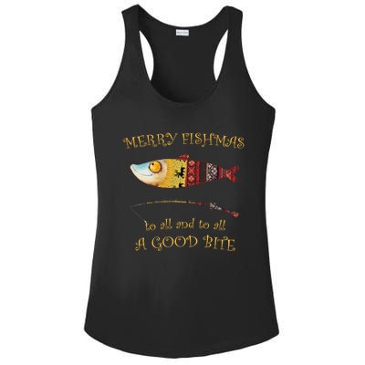 Christmas FisherS Merry Fishmas To All Christmas Fishing Gift Ladies PosiCharge Competitor Racerback Tank