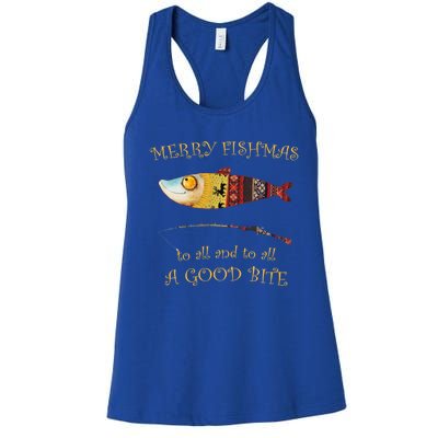 Christmas FisherS Merry Fishmas To All Christmas Fishing Gift Women's Racerback Tank