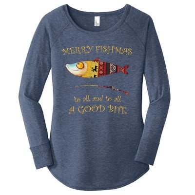 Christmas FisherS Merry Fishmas To All Christmas Fishing Gift Women's Perfect Tri Tunic Long Sleeve Shirt