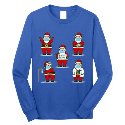 Christmas Face Mask Dr Santa Claus Doctor Hospital Gift Long Sleeve Shirt