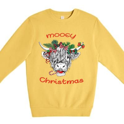 Cow Farmer Mooey Christmas Premium Crewneck Sweatshirt