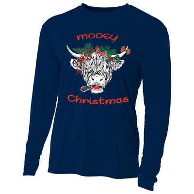 Cow Farmer Mooey Christmas Cooling Performance Long Sleeve Crew