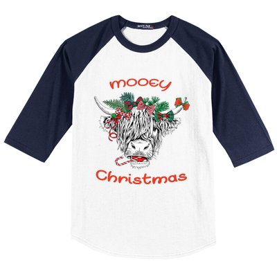 Cow Farmer Mooey Christmas Baseball Sleeve Shirt