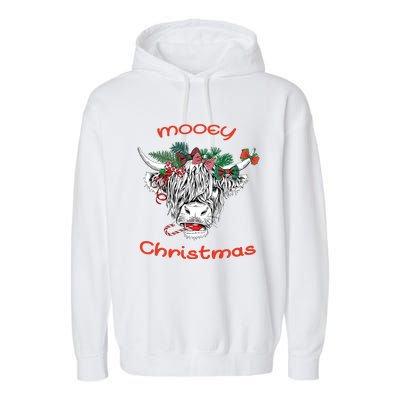 Cow Farmer Mooey Christmas Garment-Dyed Fleece Hoodie