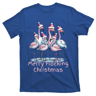 Christmas Flamingos Merry Flocking Christmas Gift T-Shirt