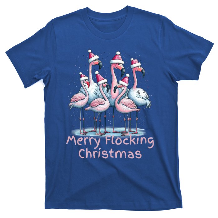 Christmas Flamingos Merry Flocking Christmas Gift T-Shirt