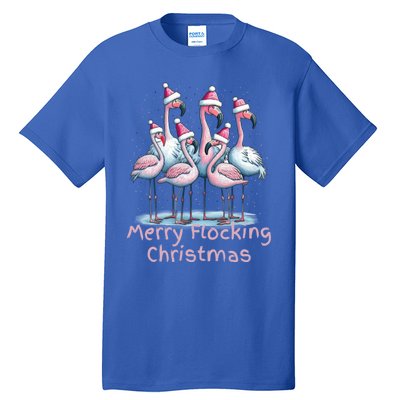 Christmas Flamingos Merry Flocking Christmas Gift Tall T-Shirt