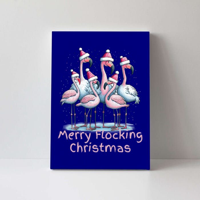 Christmas Flamingos Merry Flocking Christmas Gift Canvas