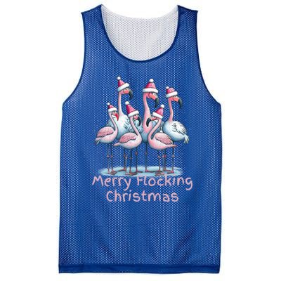 Christmas Flamingos Merry Flocking Christmas Gift Mesh Reversible Basketball Jersey Tank