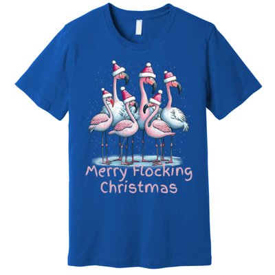 Christmas Flamingos Merry Flocking Christmas Gift Premium T-Shirt