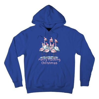 Christmas Flamingos Merry Flocking Christmas Gift Tall Hoodie