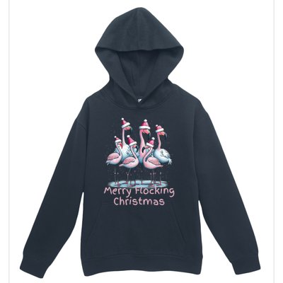 Christmas Flamingos Merry Flocking Christmas Gift Urban Pullover Hoodie