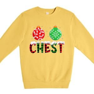 ChestNuts Funny Matching Chestnuts Christmas Couples Chest Premium Crewneck Sweatshirt