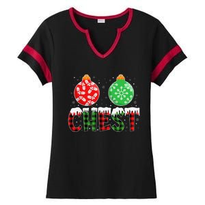 ChestNuts Funny Matching Chestnuts Christmas Couples Chest Ladies Halftime Notch Neck Tee