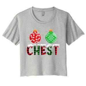 ChestNuts Funny Matching Chestnuts Christmas Couples Chest Women's Crop Top Tee